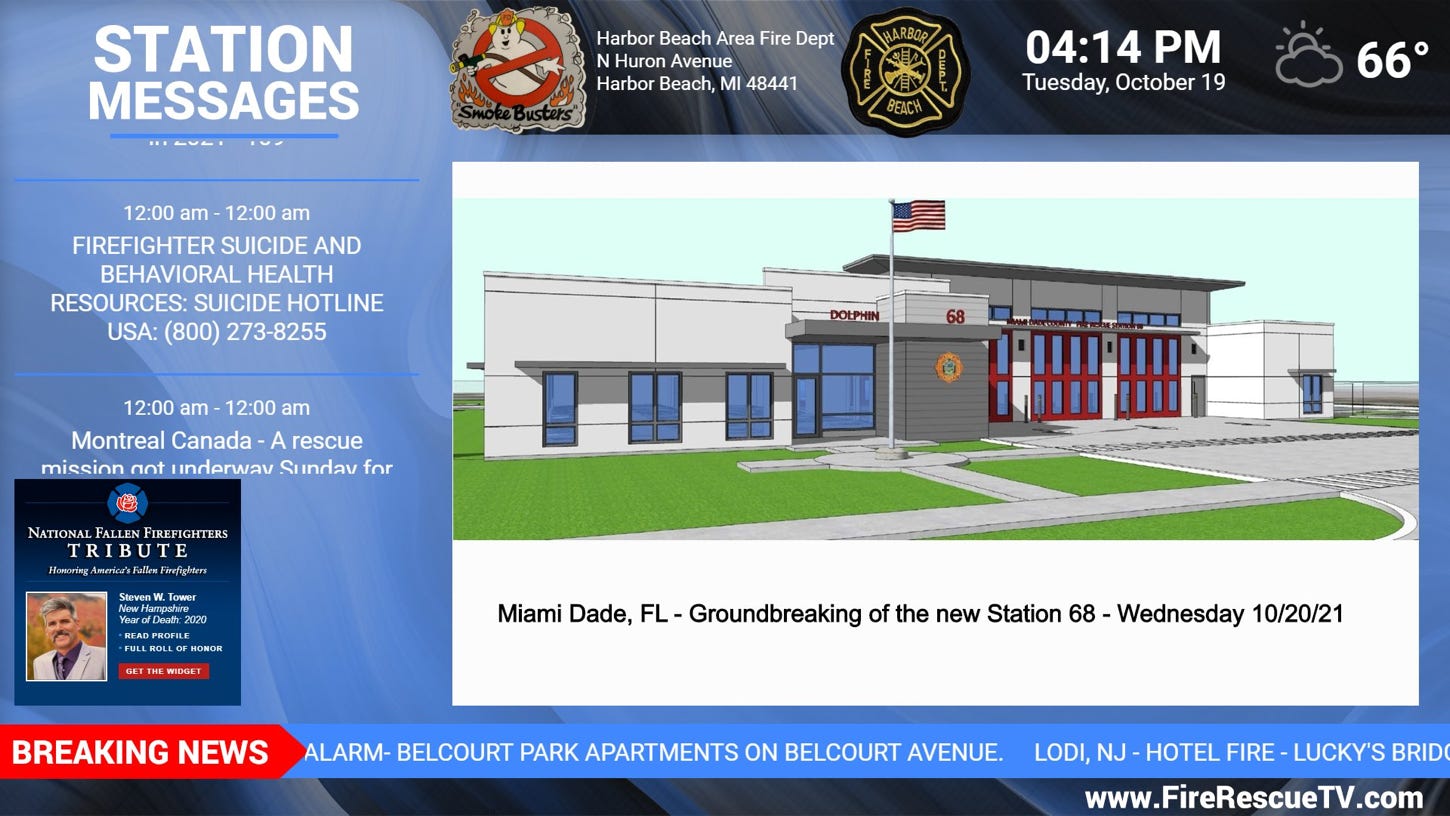 Harbor Beach Area Fire Dept screen